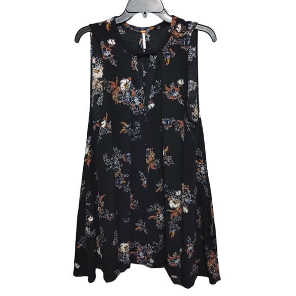 Free People Snap Out Of It Tree Black Floral Swing Dress Women's Size Medium M - Picture 13 of 14